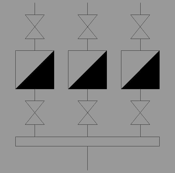 Bloque Autocad Batería de contadores colocada-L-N-S